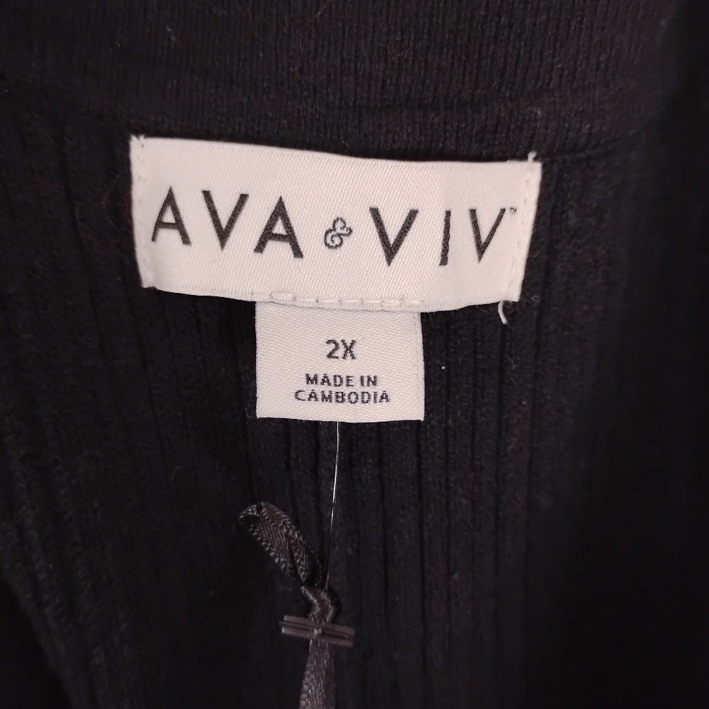 NWT Ava & Viv Black Short Sleeve Knit Dress Size 2X - Picture 4 of 7